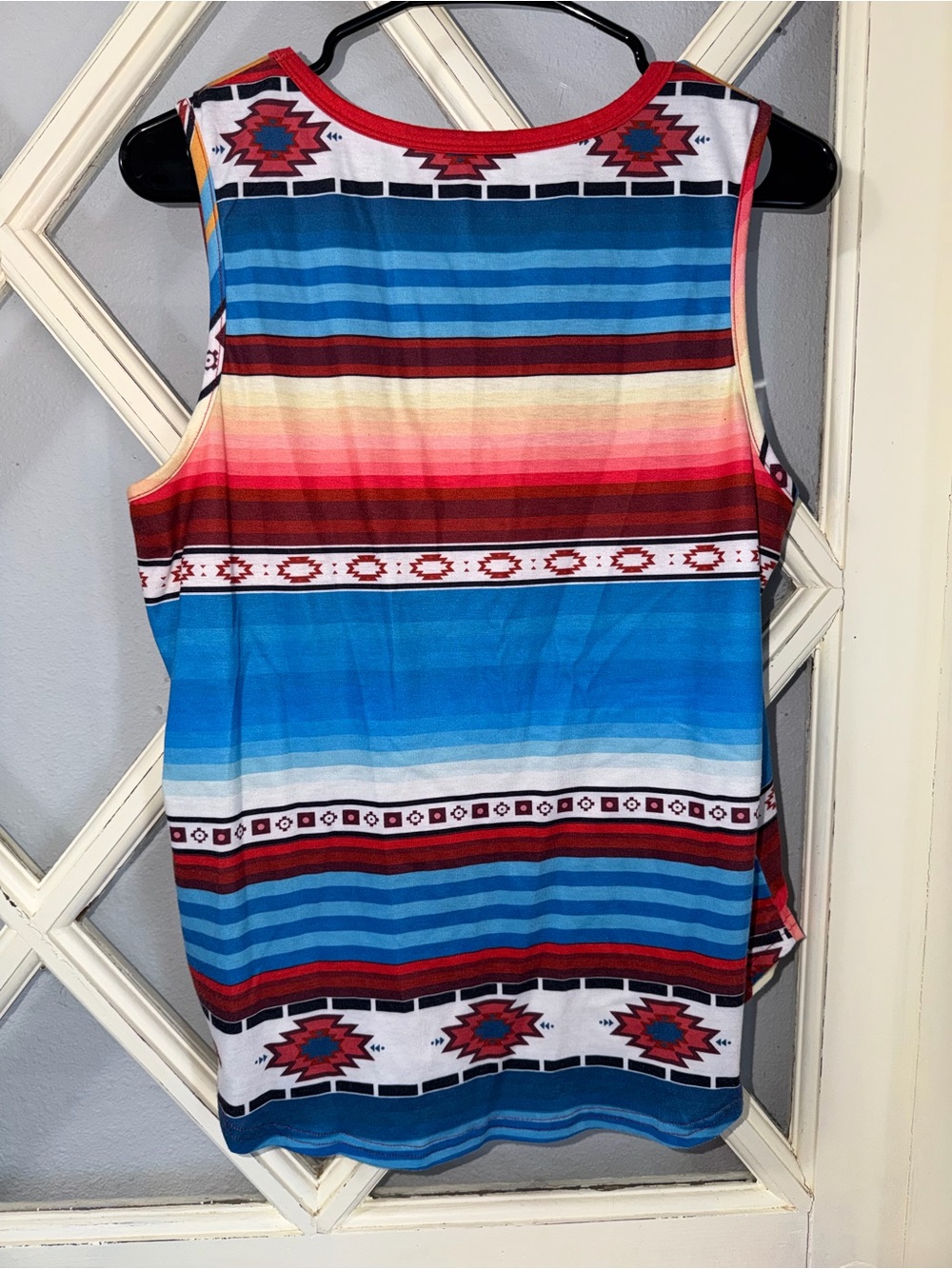 Multi-Color Striped Tank Top - Aztec Print - Picture 2 of 2